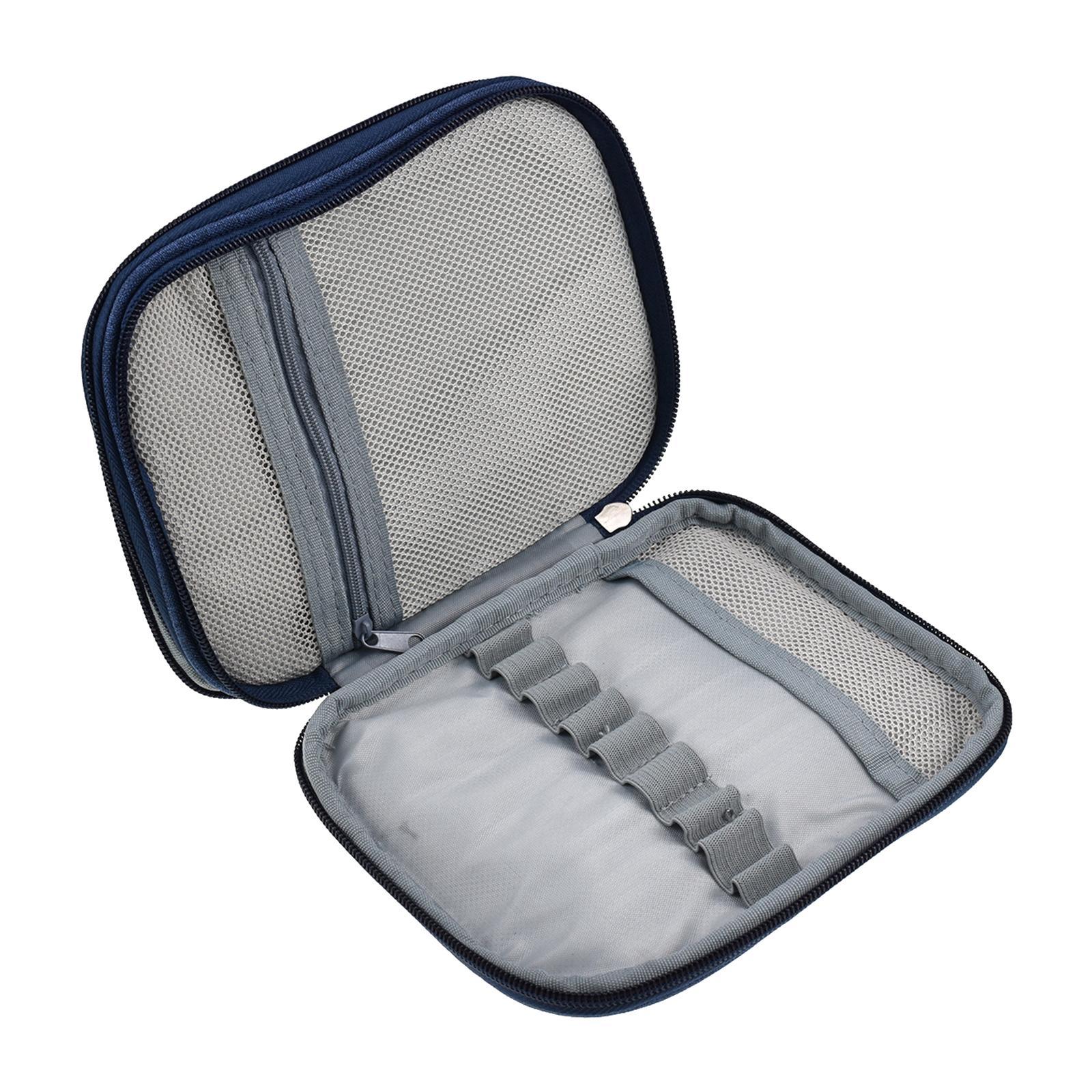 Travel Accessories Organizer Bag - 編み物用具や旅行用品を収納できる、丈夫なオックスフォード生地のファスナー付きバッグ。空のクロシェ編み針を収納できるポケット付き。