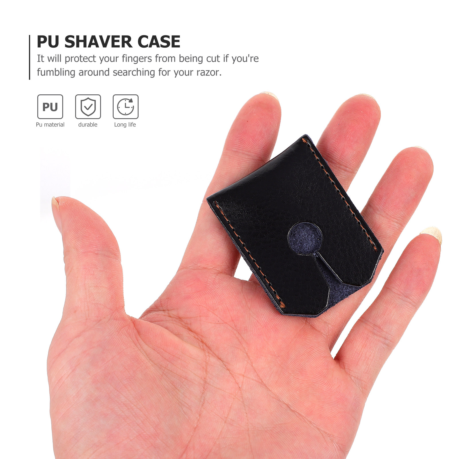 Travel Accessories Ideas - PU素材のシェービング用ケース。旅行用のシェービングアクセサリーを保護し、安全なシェービングを実現。耐久性があり、ギフトにも最適。シェーバー用バッグ。