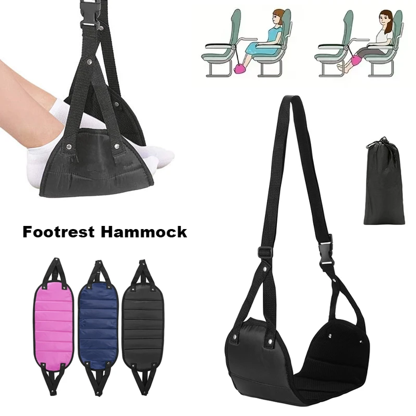 Travel Accessories Long Flight - ポータブル調節可能なフットレストハンモック、飛行機旅行、長時間飛行、バス、電車、オフィス旅行用アクセサリー、脚置き用フットスリング