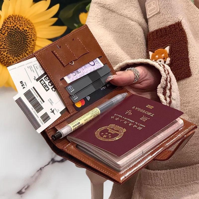 Travel Accessories India - 旅行パスポート財布女性男性カードホルダー RFID ブロッキングクレジットカード ID バッグ飛行機チケットホルダー多機能財布