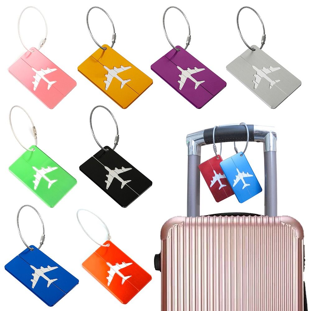 Travel Accessories India - トラベルバッグ用の再利用可能なアルミニウム製ラゲッジタグ,収納用,食品用,旅行用,ロープ付き