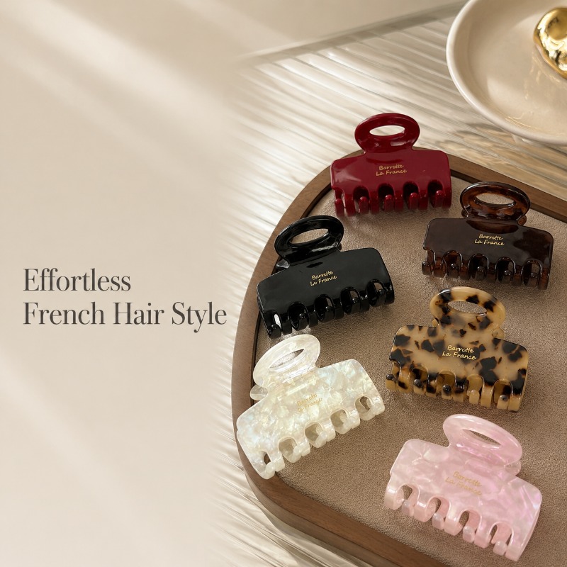 フランス製ミディアムヘアクロウクリップ、強力なホールド力、滑 - Travel Accessories Aesthetic のレビューと価格