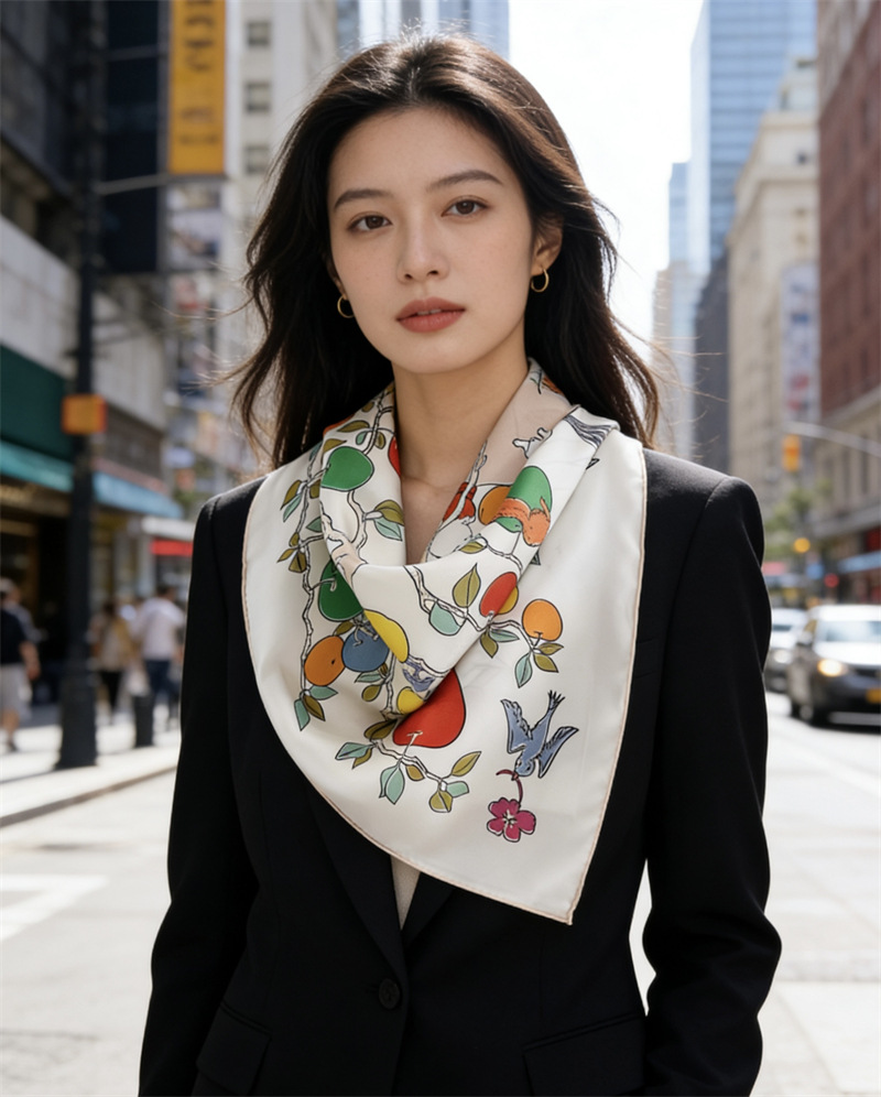 AB フェイスプリントシルクスカーフ 18 ミリメートル女性 - Travel Accessories Aesthetic のレビューと価格