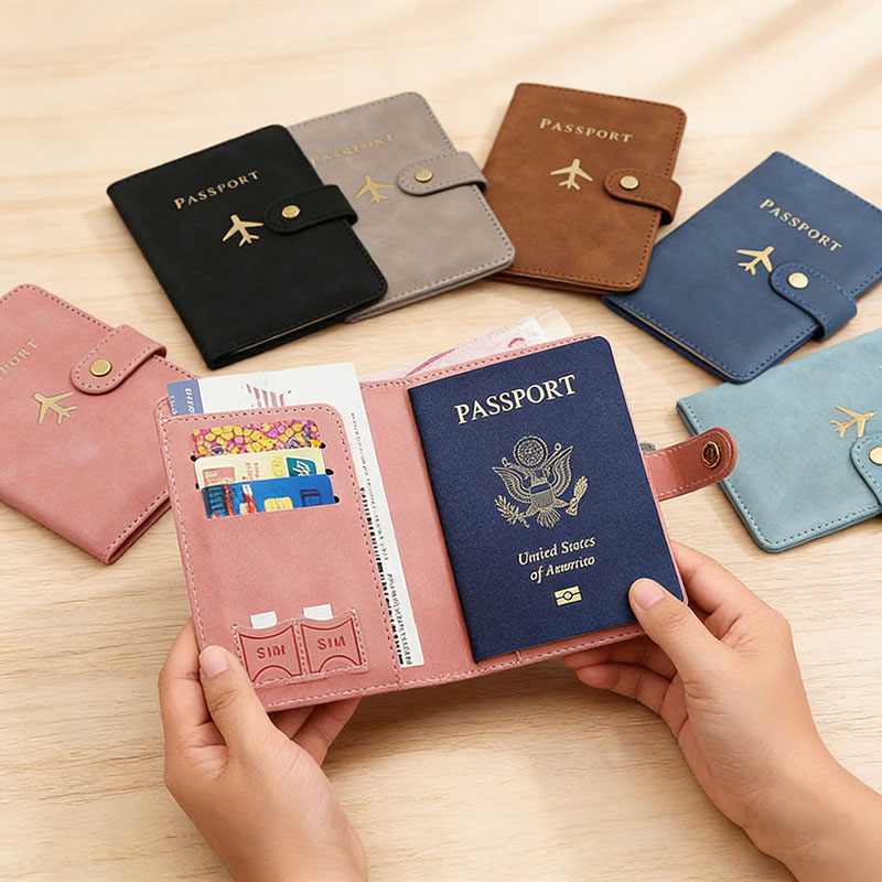 レザーパスポートホルダーカバーケース、旅行必需品、クレジット - Travel Accessories Wallet のレビューと価格
