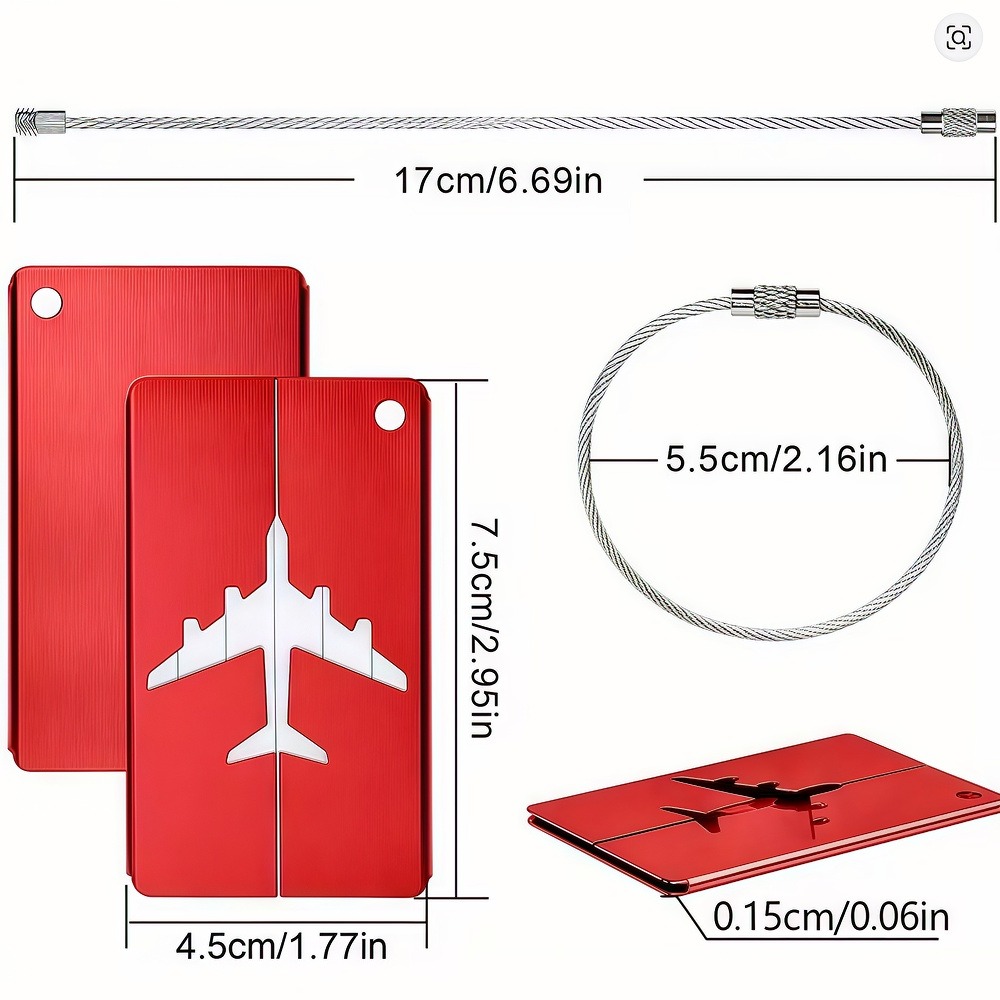 アルミ合金旅行荷物タグ吊り下げタグスーツケースタグ飛行機名I - Travel Accessories India のレビューと価格