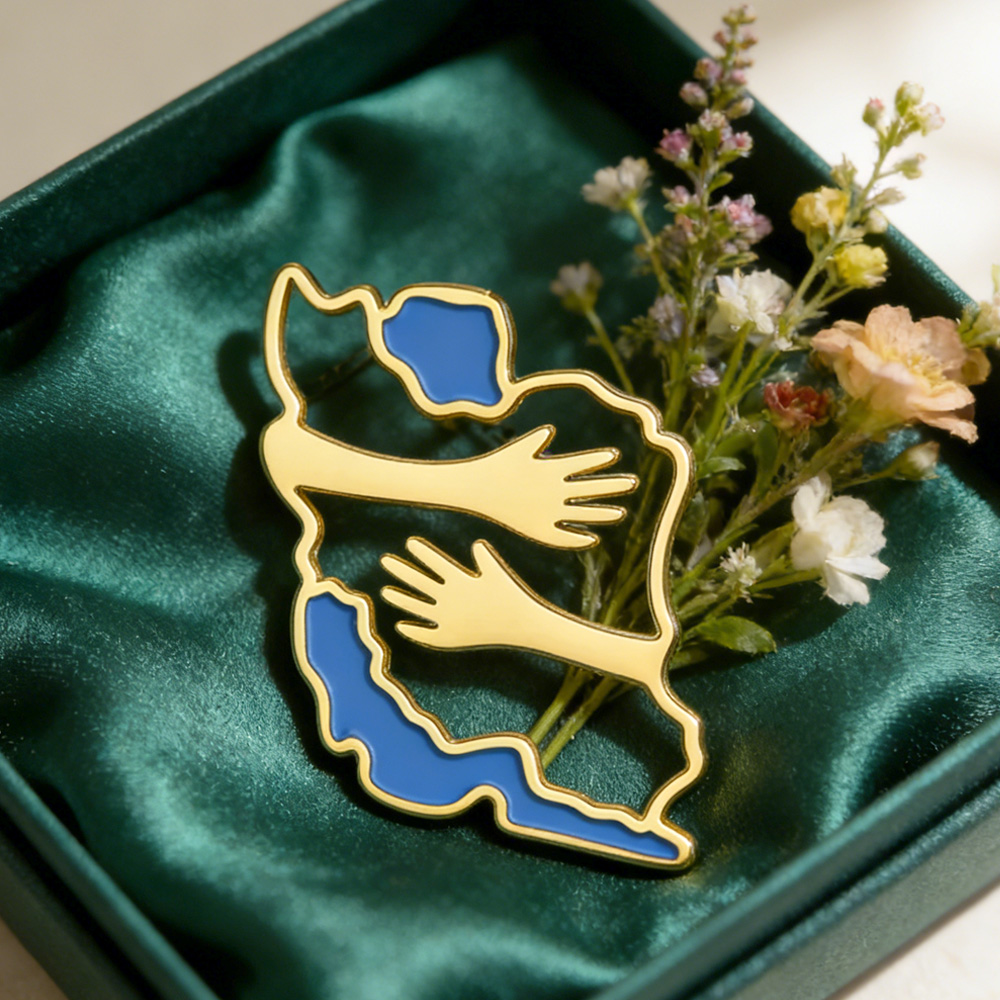 Dawapara イラン地図形状ブローチピンイラン国旗ライオ - Travel Accessories Jewelry のレビューと価格